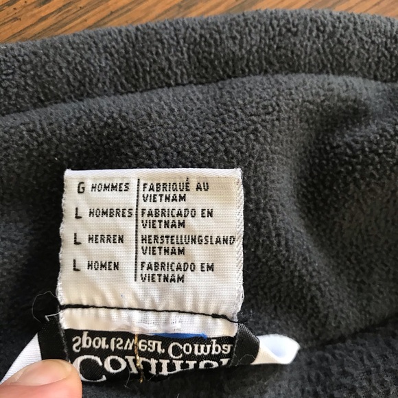 Men’s Columbia charcoal gray fleece zip front jacket Sz L - Picture 6 of 10